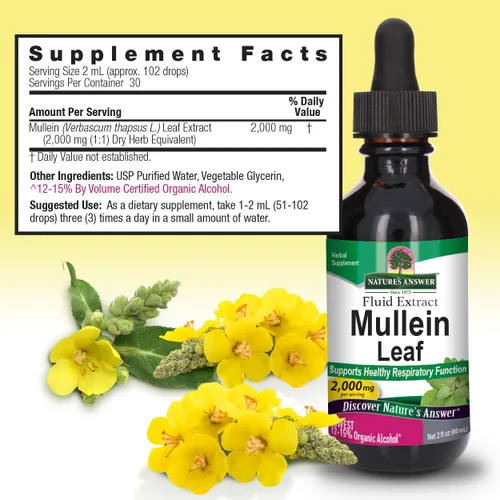Miniatura 3 de Nature's Answer Extracto líquido de hoja de gordolobo, 2 fl oz (2.0 fl oz)