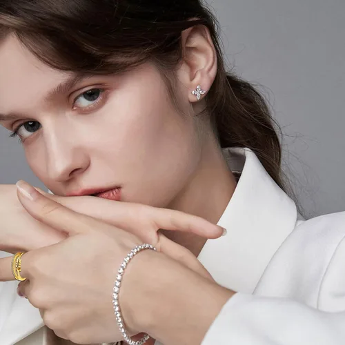 Miniatura 4 de Anillo de ansiedad de plata de ley S925 OOOPEL con tarjeta inspiradora, anillos ajustables antiestrés para ansiedad para mujer, anillo giratorio