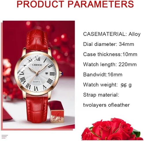 Miniatura 6 de Tiong Reloj casual de las señoras de la moda, reloj impermeable del cuarzo de la correa de cuero