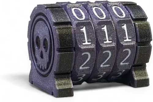 Miniatura 6 de Life Counter Health Tracker para juegos de mesa, TTRPG y juegos de cartas con símbolo de calavera, compatible con MTG, 2 ruedas azules con números