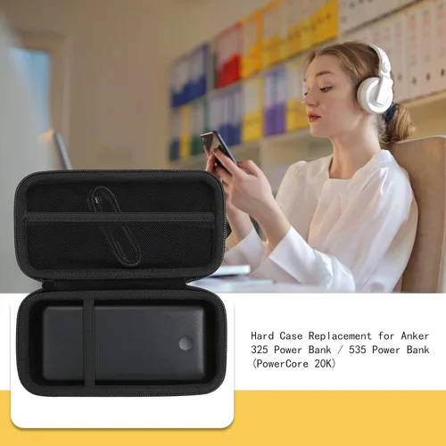 Miniatura 3 de khanka Funda para banco de energía Anker, 20,000 mAh 87 W, bolsa de viaje dura para cargador de batería Anker 20K 87W (A1383), solo funda