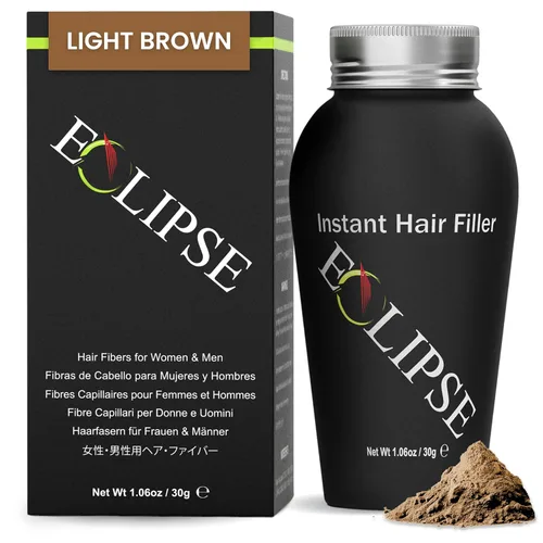 Miniatura 18 de ECLIPSE - Fibras de cabello negras para adelgazar el cabello para mujeres y hombres para ocultar la pérdida de cabello en 15 segundos, 100% fibras