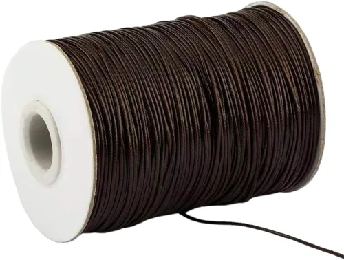 Miniatura 23 de Cordón encerado de 0.039 in y 175 yardas para la fabricación de joyas, hilo de cuentas de poliéster negro para trenzar pulseras y collares, 00 negro
