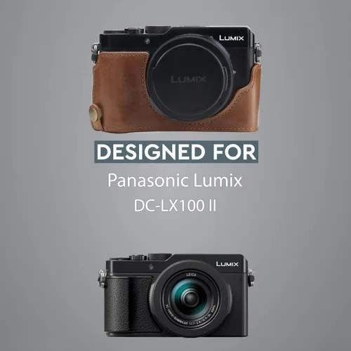 Miniatura 7 de Megagear MG1563 Panasonic Lumix Dc-Lx100 Iı Ever Ready Cámara De Cuero Genuino Media Caja Y Correa - Negro