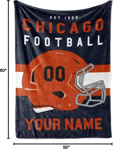 Miniatura 157 de Manta personalizada para fanáticos del fútbol americano – Se envía al día siguiente – Hecha en Estados Unidos – Manta de vellón personalizada