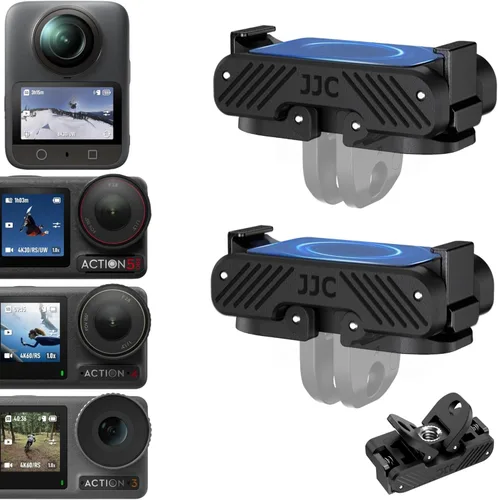JJC 2 adaptadores magnéticos de liberación rápida Action 5 para DJI Osmo 360 Action 5 Pro 4 3, reemplazo de montaje de liberación rápida OEM, con