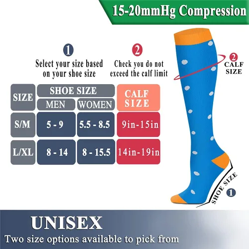 Miniatura 7 de QUXIANG Calcetines de compresión de cobre para mujeres y hombres de circulación 8 pares Lo mejor para correr y ciclismo atlético 15-20 mmHg Cobre