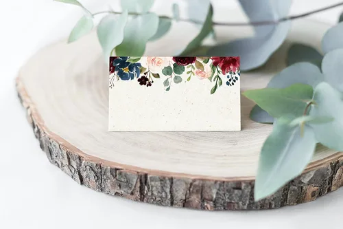 Miniatura 3 de Tarjetas de lugar rústicas burdeos, paquete de 100, tarjetas de asientos de boda, tarjetas de acompañantes, 2.5 x 3 pulgadas, puntuadas y listas