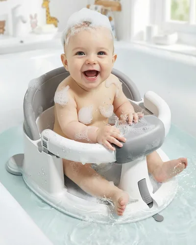 Asiento de baño para bebés: silla de bañera antideslizante con ventosas, soporte de baño seguro y cómodo para bebés, ideal para sentarse, fácil de