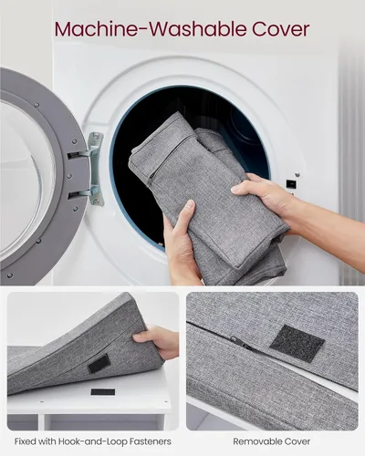 Miniatura 8 de VASAGLE - Colección CUSTOS - Banco para zapatos, banco de almacenamiento con asiento acolchado, banco de entrada con 9 compartimentos, para Blanco