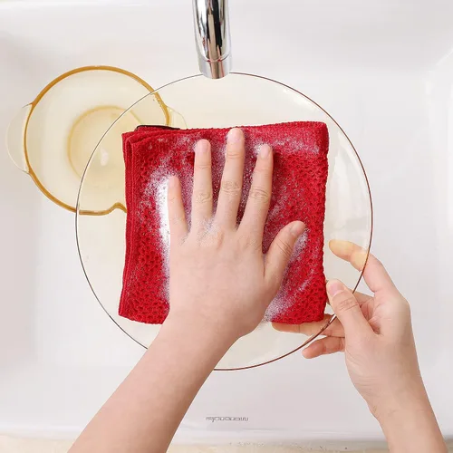 Miniatura 398 de Homaxy Trapos de cocina de 100% algodón, tejido de punto gofre, ultrasuaves, absorbentes y de secado rápido, 12 x 12 pulgadas, paquete de 6, blanco