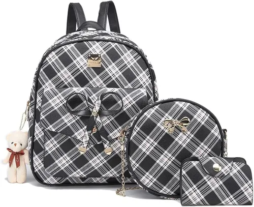 Miniatura 19 de MACCINELO Linda mochila de cuero para mujer, mochila pequeña con lazo para regalo de niñas, bolsa de hombro para mujer, 3