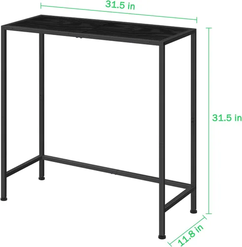 Miniatura 3 de Mesa consola para entrada, consola estrecha negra, mesa de pasillo, muebles de sala de estar, mesa auxiliar delgada con parte trasera del sofá, mesa