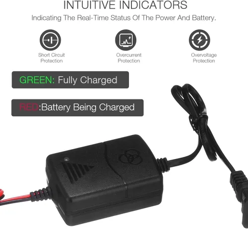 Miniatura 3 de Cargador de batería de coche 12V 1A, mantenedor de batería, cargador de goteo para barcos, motocicletas, vehículos todo terreno, cortadoras