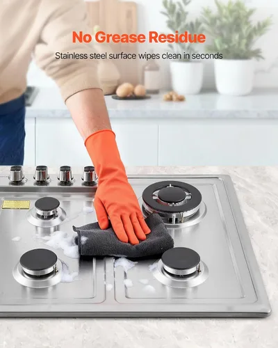 Miniatura 5 de VEVOR Estufa de gas de 24 pulgadas, estufa de gas de 4 quemadores, máx. 27000 BTU, estufa de acero inoxidable incorporada GLP/NG, estufas