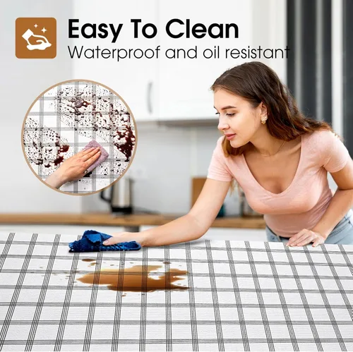 Miniatura 3 de Beautysaid Revestimiento de estante y cajón para armario de cocina, papel antideslizante no adhesivo, impermeable, lavable, grueso para tocador