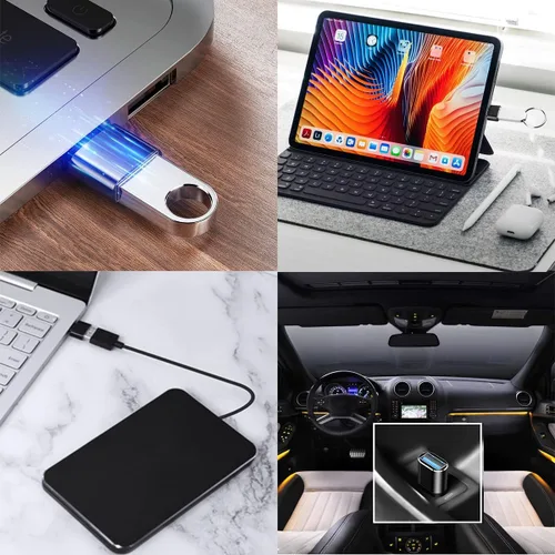 Miniatura 5 de Paquete de 4 adaptadores USB C, adaptador USB C a USB 3.0 OTG, adaptador micro USB a USB C compatible con MacBook Pro, iPhone 17/16/15, iPad