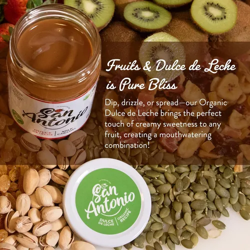 Miniatura 6 de San Antonio Organic Dulce de Leche Classic Milk Caramel Spread - Sin gluten ni lactosa, relleno y coberturas de postres, ideal para helado