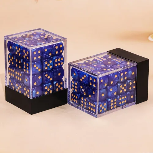Miniatura 2 de 36 piezas de paquete de dados de 12 mm de 6 caras MINI, juego de dados de patrón de perla, dados estándar de 6 caras para Yahtzee, Bunco o enseñanza