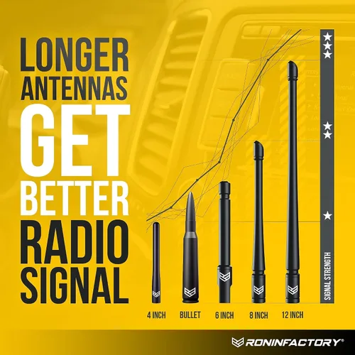 Miniatura 6 de RONIN FACTORY Antena de camión para accesorios Chevy Silverado y GMC Sierra, antirrobo, segura para lavado de autos, antena de repuesto corta
