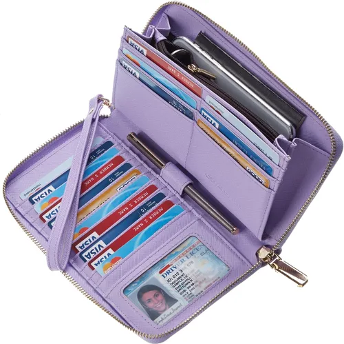 Miniatura 2 de Chelmon - Monedero para mujer de cuero genuino con bloqueo de señal RFID, para tarjetas de crédito