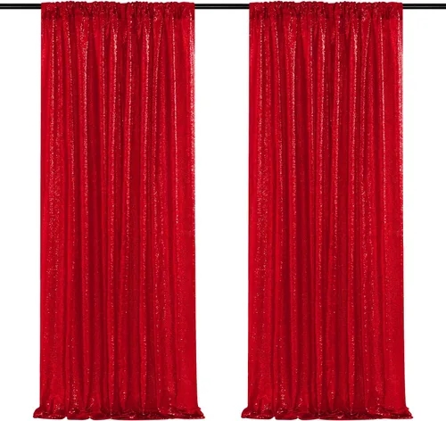 Miniatura 59 de Cortinas de fondo de lentejuelas rosas de 2 piezas, 2 pies x 8 pies, fondo de fotografía, cortina para fiestas con purpurina, fondo de boda, tela