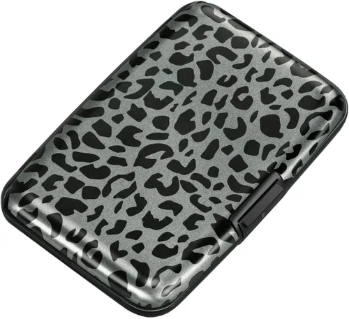 Miniatura 287 de ELFISH Mini cartera de aluminio RFID para tarjetas de crédito, funda de identificación de metal para hombres y mujeres, Happy Flower, Cartera Rfid