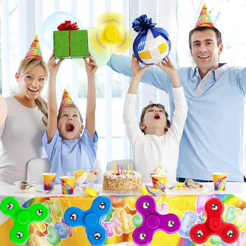 Miniatura 6 de YOLOPLUS+ 5 piezas Fidget Spinner Juguetes para niños, tamaño mini, juguetes de mano para aliviar la ansiedad y el estrés, regalos de cumpleaños