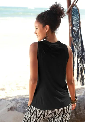 Miniatura 3 de SAUKOLE Camiseta sin mangas con cuello halter para mujer, con espalda cruzada, con bonito estampado, para yoga, correr, verano
