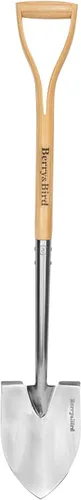 Miniatura 8 de Berry&Bird Pala de zanja, pala de drenaje de jardín con mango de madera, pala de plantación de jardinería de acero inoxidable de 42.5 pulgadas, pala