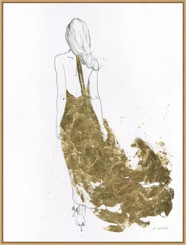 Miniatura 18 de Amanti Art Lienzo enmarcado para pared, 24 x 18 pulgadas, vestido dorado II por James Wiens, lienzo enmarcado para pared, obras de arte populares