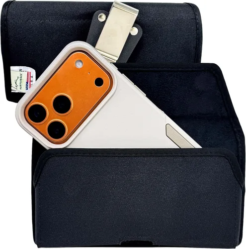 Miniatura 20 de Turtleback Clip para cinturón para iPhone 17 ProMax o 17 Plus - Grande - Se adapta con fundas de estilo voluminoso Defender - Nylon negro de alta