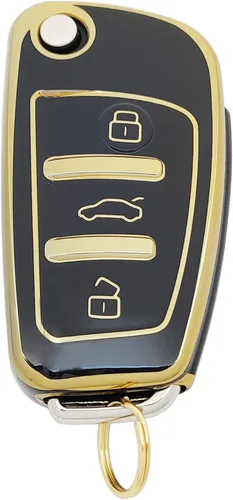Miniatura 5 de Funda protectora de TPU suave de 360 grados compatible con Audi A1 A3 A4 A6 A8 TT Q7 S6 llavero