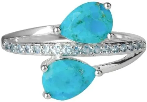 YoTreasure Moonstone London Blue Topaz Rhodolite Garnet TourmalineTurquoise Swiss Blue Topaz 925 Sterling Silver Engagement Ring Jewelry