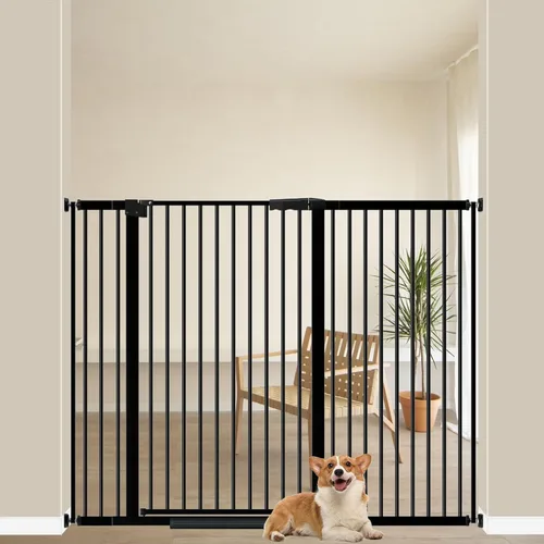 WAOWAO 40.55 pulgadas, extra alta, 1.37 pulgadas, espacio ultra estrecho de 45.87-53.74 pulgadas, puerta extra ancha para perros, mascotas, bebé,