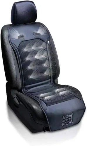 ZONETECH Cojín de Asiento de Coche con Enfriamiento - Negro 12V Masajeador Enfriador Automotriz Cómodo Almohadilla - Circulación de Aire