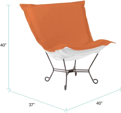 Miniatura 3 de Howard Elliott Scroll Puff Chair con cubierta, marco de titanio, Seascape Canyon