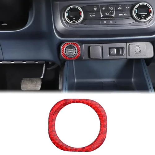 Miniatura 11 de Aunginsy Cubierta de anillo para decoración de arranque de motor de automóvil compatible con Ford Maverick 2022 2023 2024 de aluminio para botón