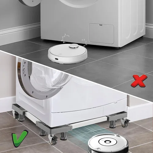 Miniatura 2 de Pedestales para lavadora y secadora, mini soporte ajustable para refrigerador con 8 pies reforzados y 4 ruedas dobles, base gruesa