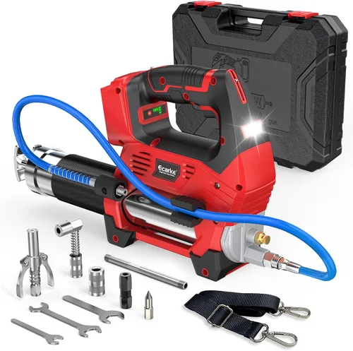 Miniatura 12 de Ecarke Pistola de engrase inalámbrica compatible con batería Milwaukee de 18 V, pistola de engrase eléctrica máxima de 12000 PSI, pistola doble