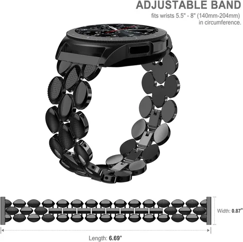 Miniatura 3 de TOYOUTHS Compatible con Samsung Galaxy Watch 7/FE/6/5/4 de 1.575 pulgadas, 1.732 pulgadas, correa de cadena de metal de 0.787 pulgadas para Galaxy