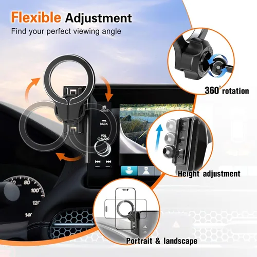 Miniatura 5 de pop-tech Soporte de teléfono de coche para Honda CR-V HR-V 2023 2024 2025 2026: para soporte magnético MagSafe de teléfono celular para accesorios