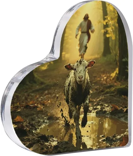 Miniatura 9 de Decoración cristiana de Jesús y Cordero, regalos para mujeres católicas, madres, hermanas y amigas, cumpleaños y Navidad Jesús Cordero