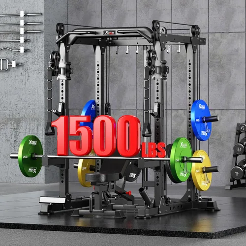 Miniatura 2 de Power Rack Power Cage Rack multifunción para sentadillas con sistema cruzado de cable seleccionable más accesorio de entrenamiento para garaje