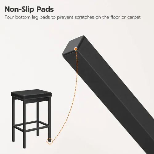 Miniatura 10 de HOOBRO Taburetes de bar, juego de 2 sillas de bar, taburetes de 24.8 pulgadas de altura, taburetes de desayuno, taburetes de cocina, tapicería de 2