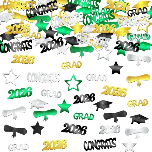 Miniatura 33 de KatchOn, Confeti de graduación negro brillante 2026 – Paquete de 500 Confeti de graduación 2026 decoraciones de graduación 2026 Decoraciones