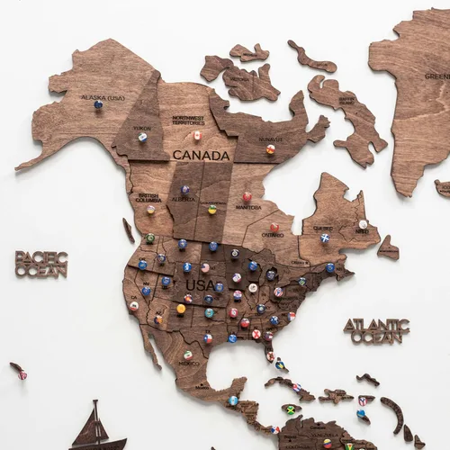 Miniatura 9 de Enjoy The Wood Mapa del mundo de madera 3D, arte para pared, decoración de pared de madera grande, idea de regalo de inauguración de la casa, idea