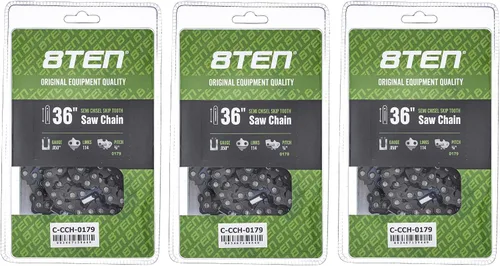Miniatura 72 de 8TEN Cadena de motosierra semi cincel de 6 pulgadas .050 1/4 42 DL para Worx WG320 Black & Decker LLP120 (paquete de 3)