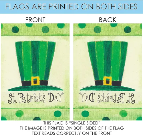 Miniatura 5 de Toland Home Garden 107088 - Bandera del Día de San Patricio con sombrero de San Patricio, de 28 x 40 pulgadas, doble cara, bandera de jardín