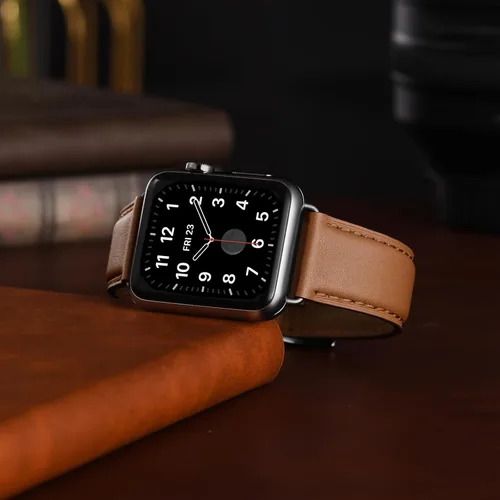 Miniatura 5 de correas compatibles con Apple Watch de 1.49, 1.57, 1.65 y 1.73 pulgadas; correa de repuesto de cuero auténtico compatible con Apple Watch Series 5